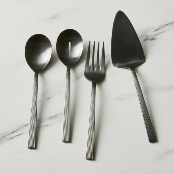 River Black 4-Piece Stainless Steel Serve Set - Image 4